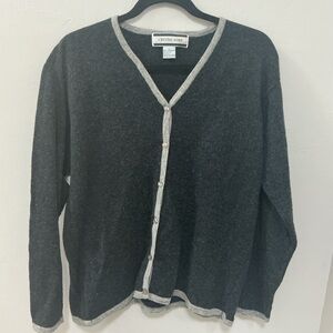 Crystal Kobe Gray Cardigan wool blend grey size large